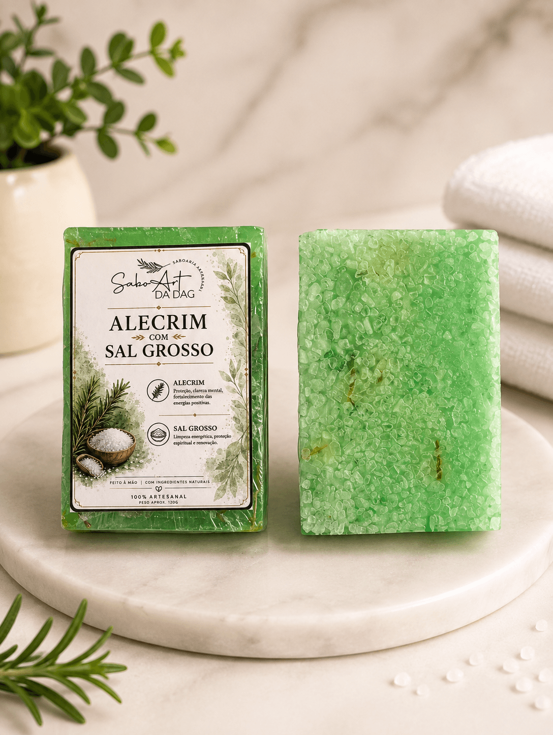 Sabonete de Alecrim com Sal Grosso