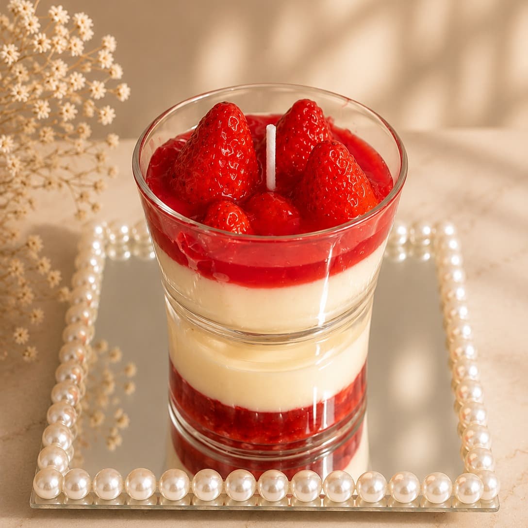 Vela Morango com Chantilly