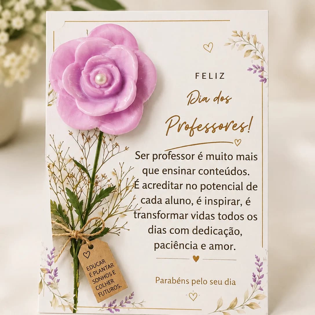 Cartão com Flor de sabonete